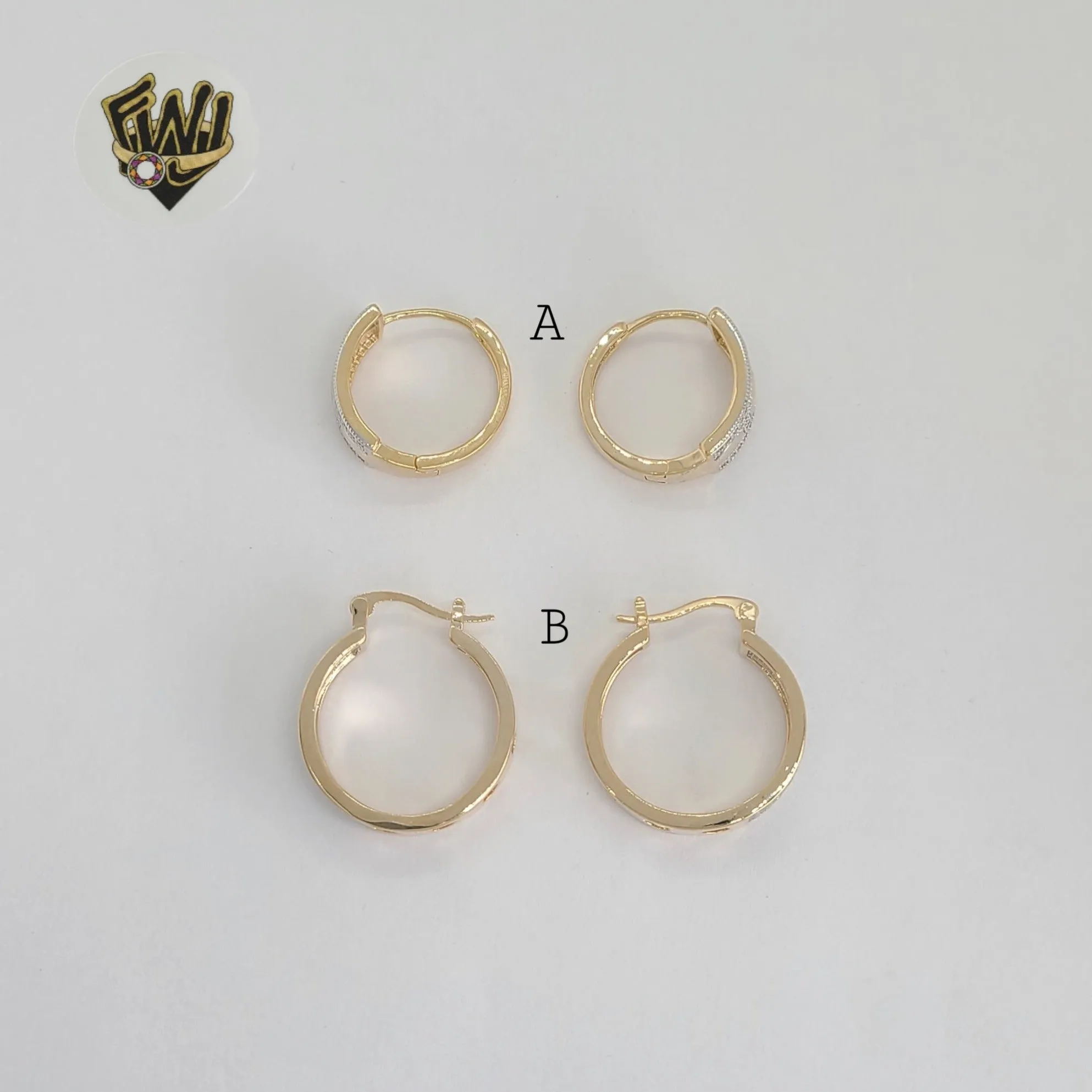 (1-2683) Gold Laminate - Two Tones Hoops - BGO