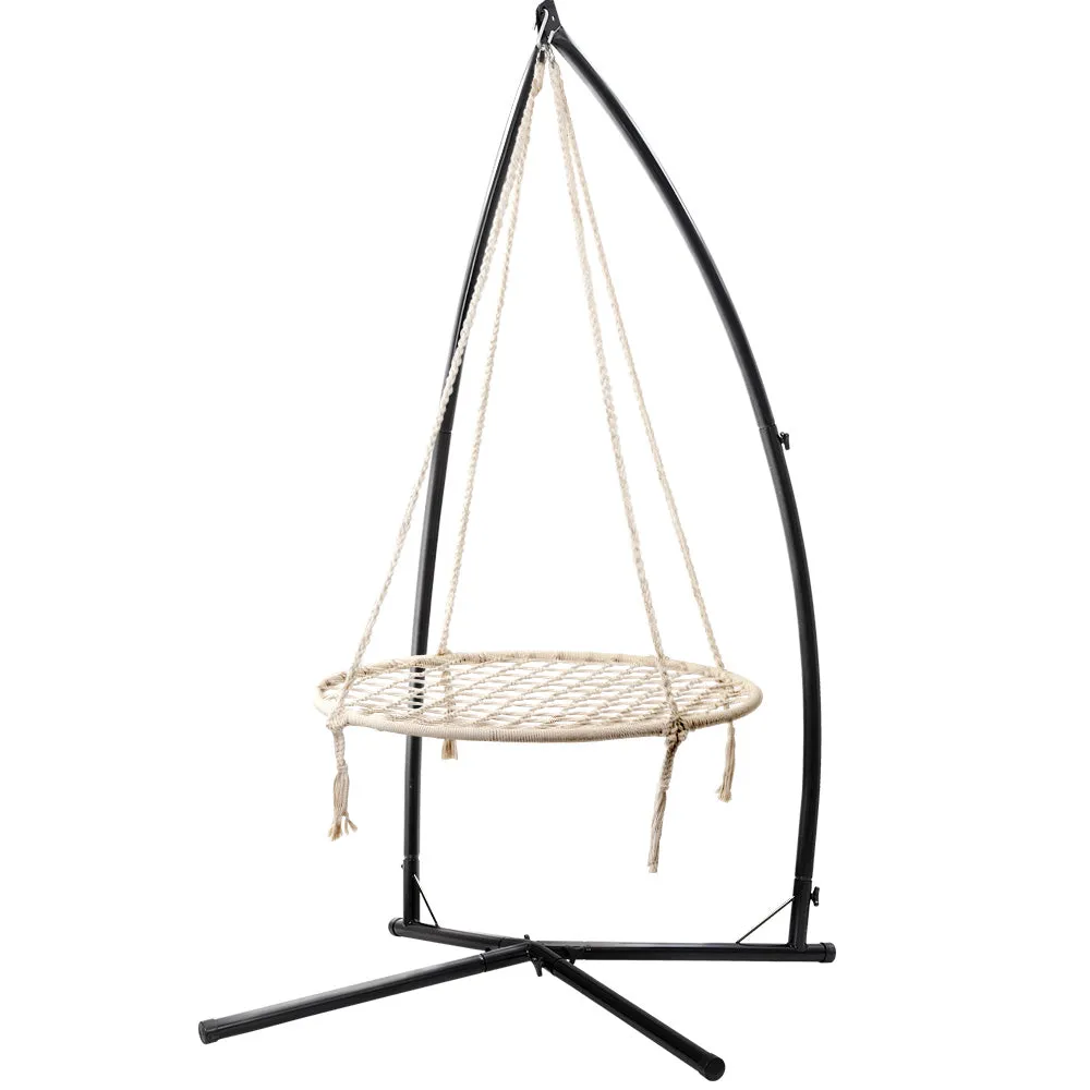 100cm Hammock Chair Nest Web Outdoor Swing with Steel Stand