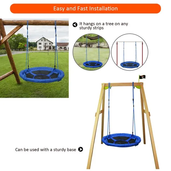 100cm Kids Garden Swing Spin - Blue