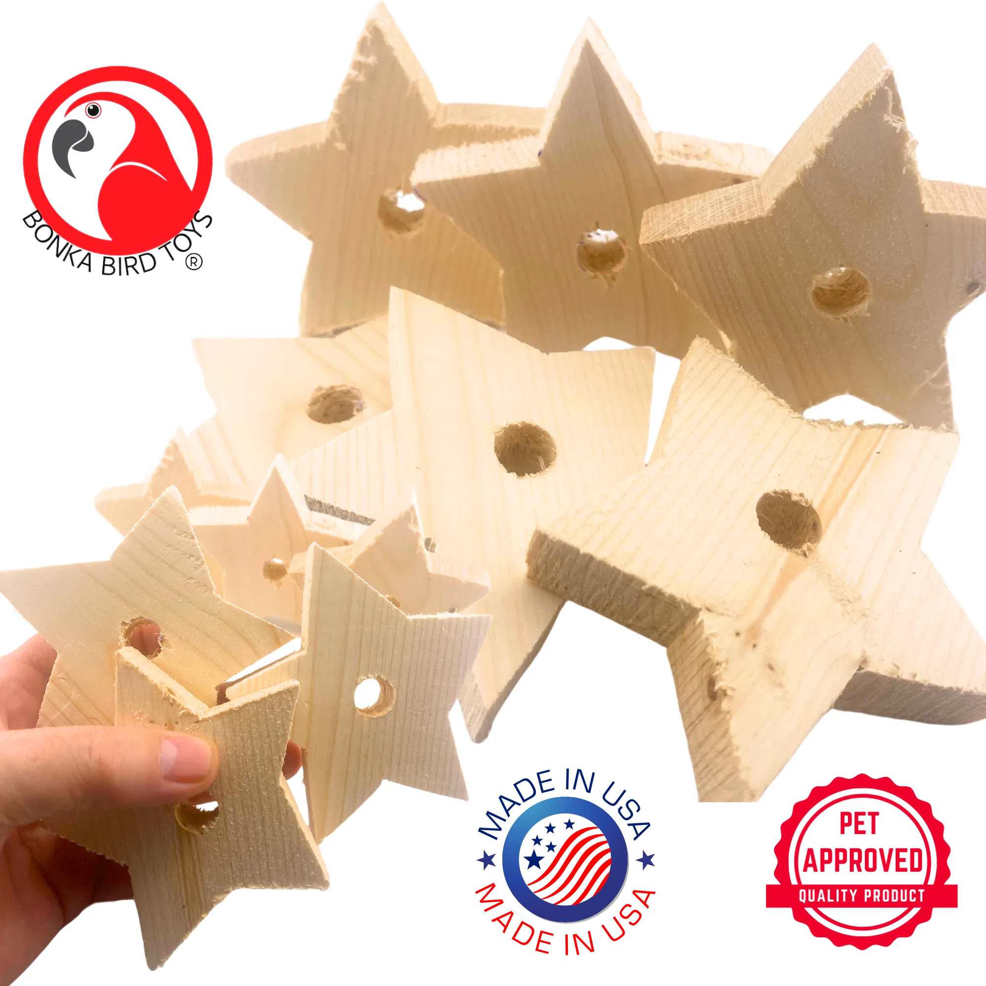 2682 Pk6 Jumbo Natural Wood Stars