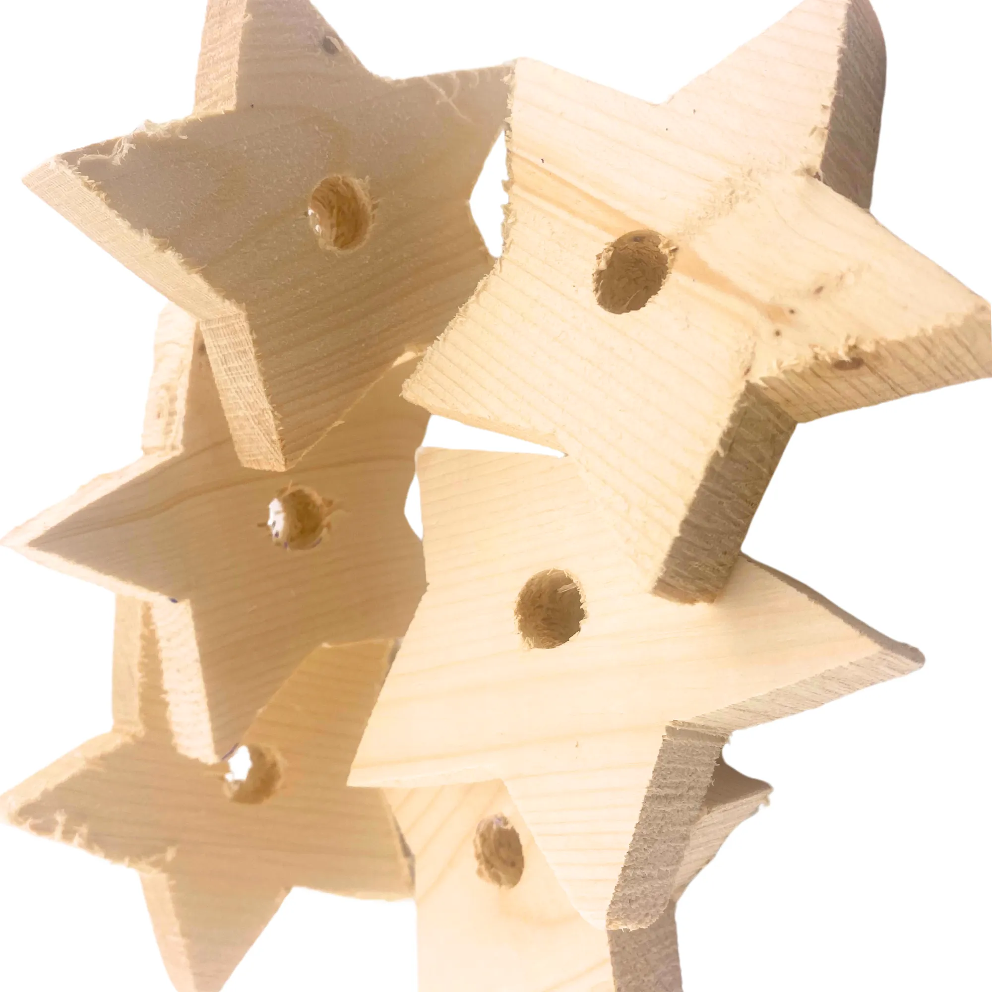 2682 Pk6 Jumbo Natural Wood Stars