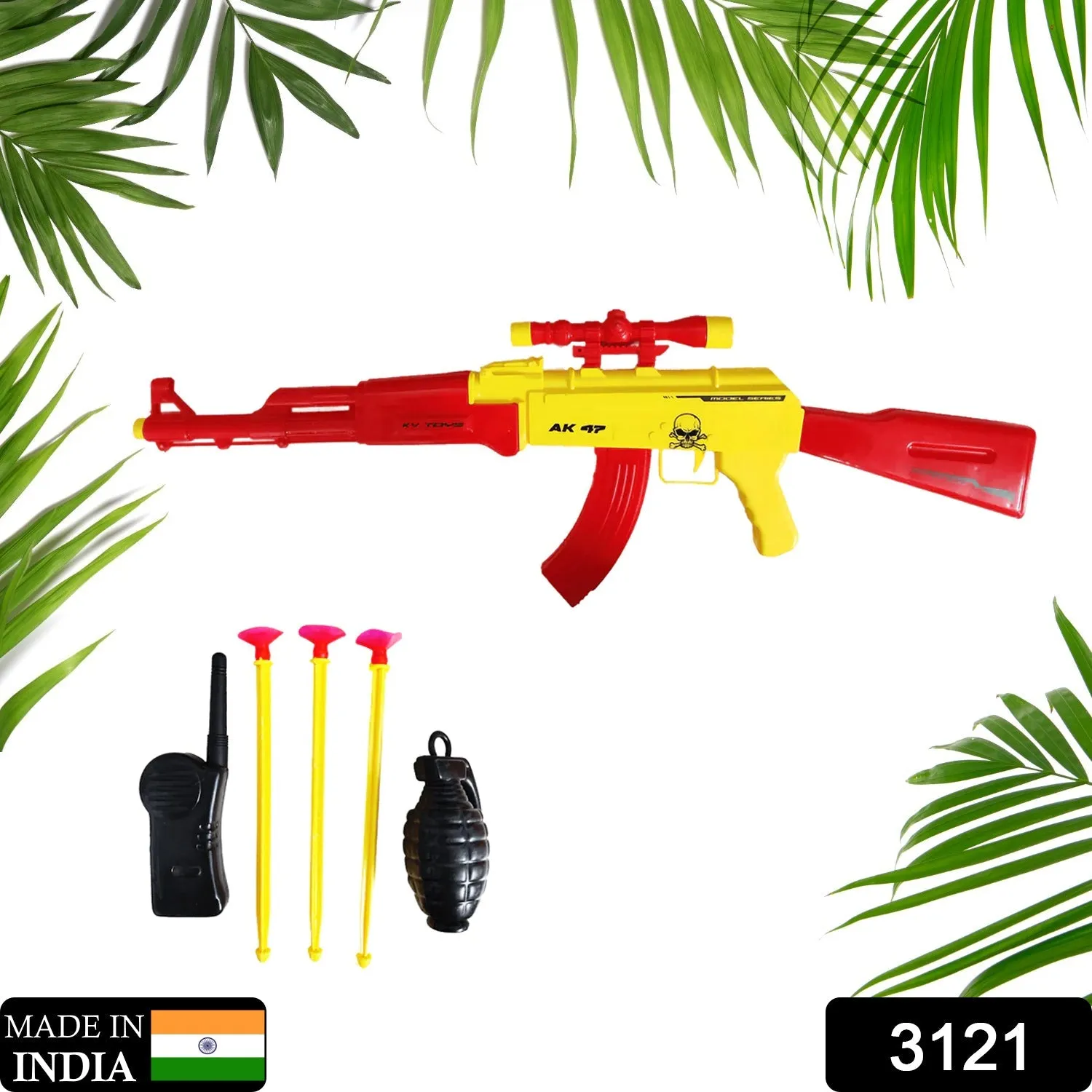 3121 Big Plastic AK 47 Toy Gun for Kids - 26 Inch Gun Toy for Kids Shooting Gun with Arrow Bullets Kids Toy Return Gift Item(bb gun)