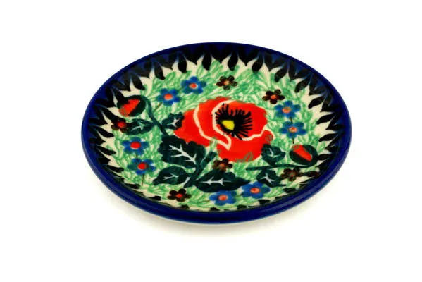 4" Mini Plate, Coaster plate - Playful Poppy