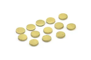 6mm Tiny Blank, 100 Raw Brass Round Tags, Charms, Findings, Stamping Tag (6x1mm) Y633