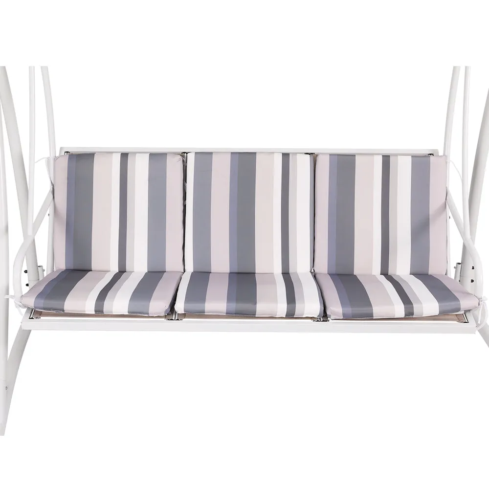 Adjustable Canopy 3-Seater Outdoor Swing Chair, Steel Frame - Gardeon