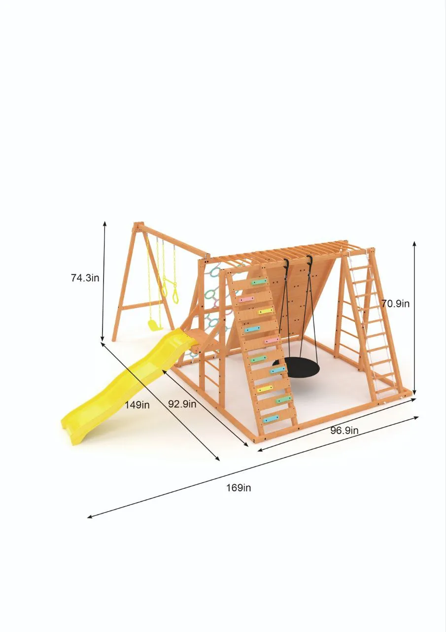 Avenlur Sycamore - Backyard Ultimate Climbing Set with 2 Swings And Trapeze Bar