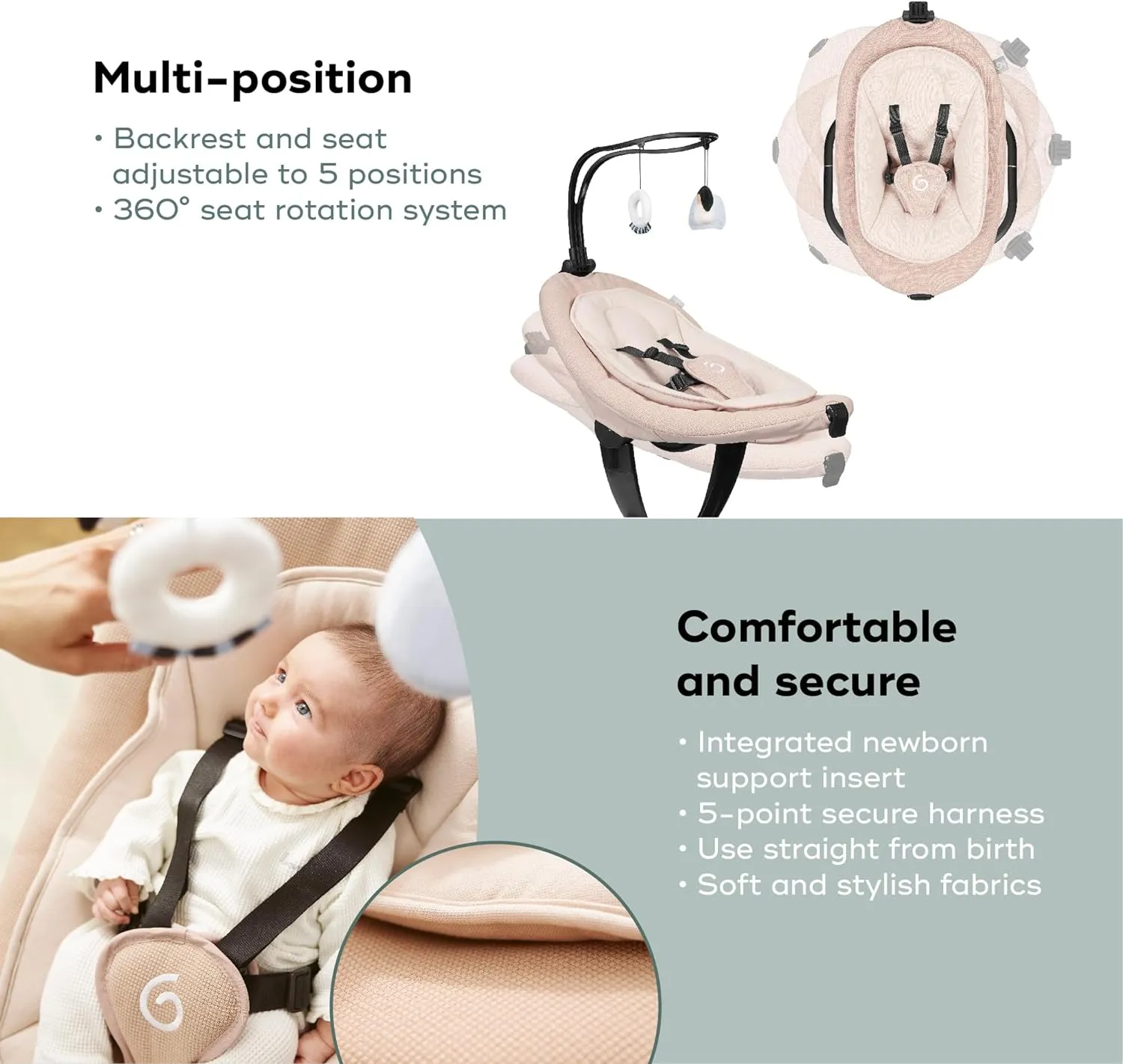 Babymoov Baby Swing Swoon Evolution Connect - Mocca