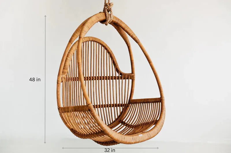 Bamboo Swing Chair for Outdoor | Rattan Hanging Chair | Cane Swing chair - Anala