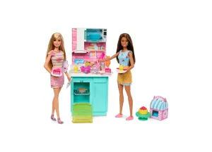 Barbie Celebration Fun Dolls and Accessories, Baking Playset with 2 Dolls, Oven 15 Plus Accessories