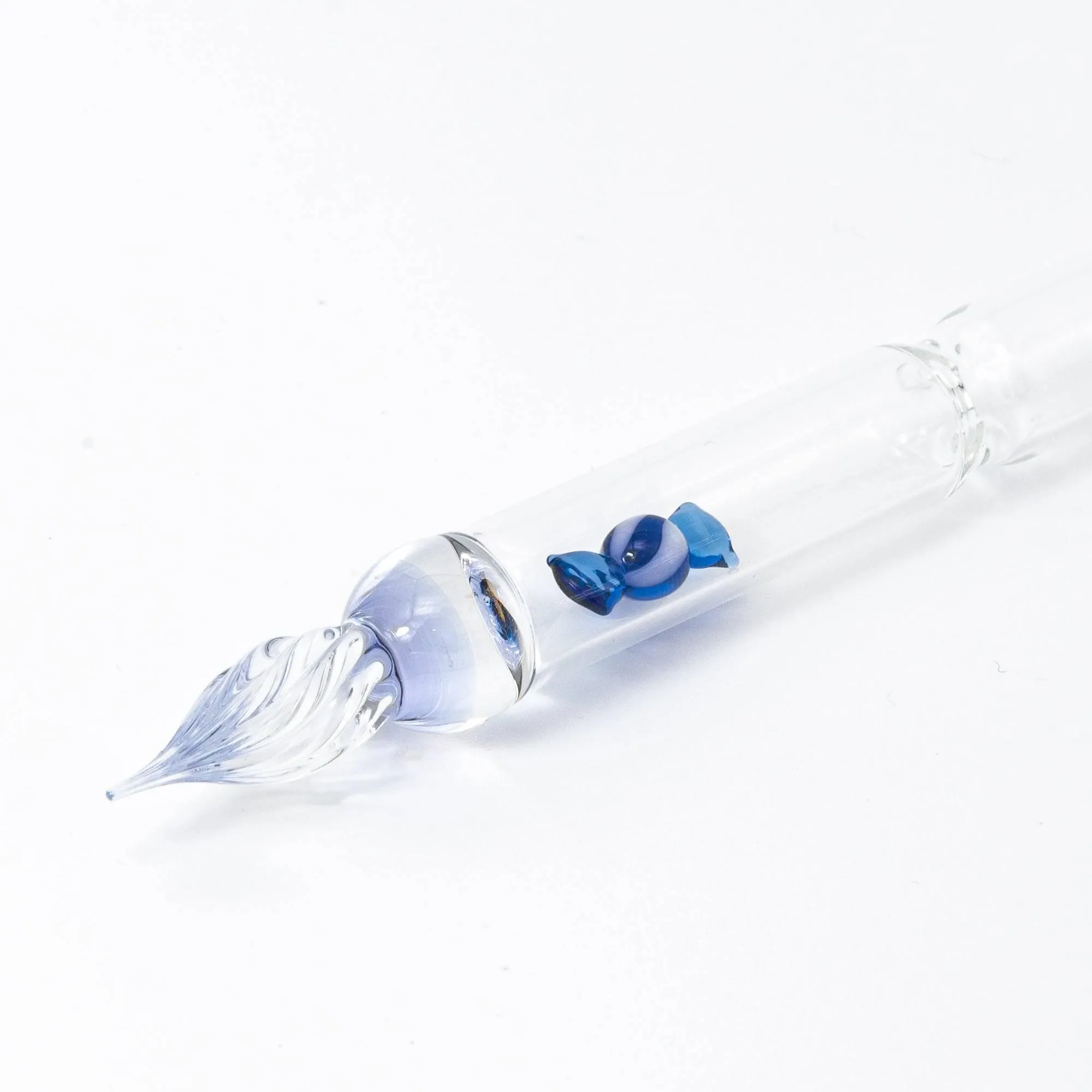 Blue Candy Captured Glass Dip Pen