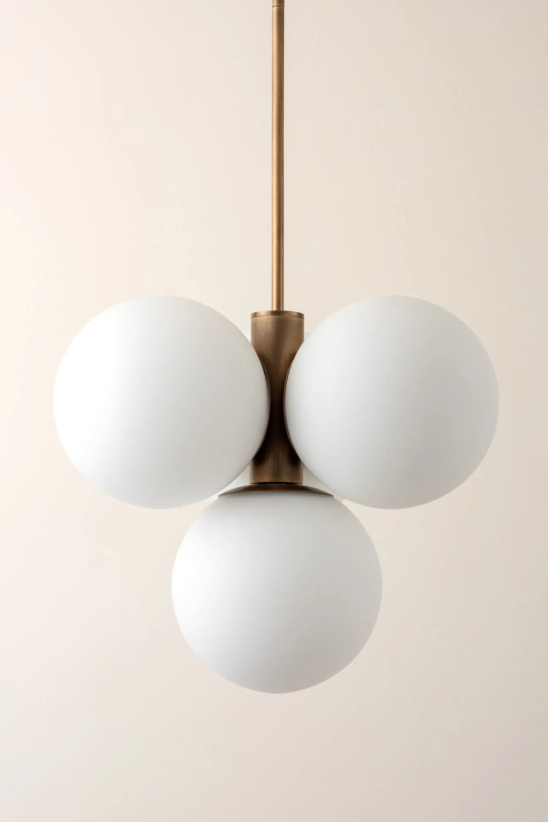 Boule - 4 light brass and opal pendant light