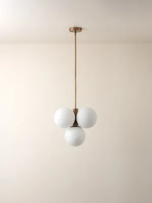 Boule - 4 light brass and opal pendant light