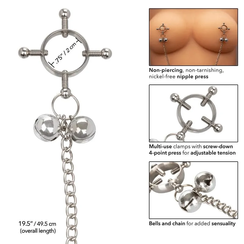 Calexotics Nipple Grips 4-Point Nipple Press with Bells