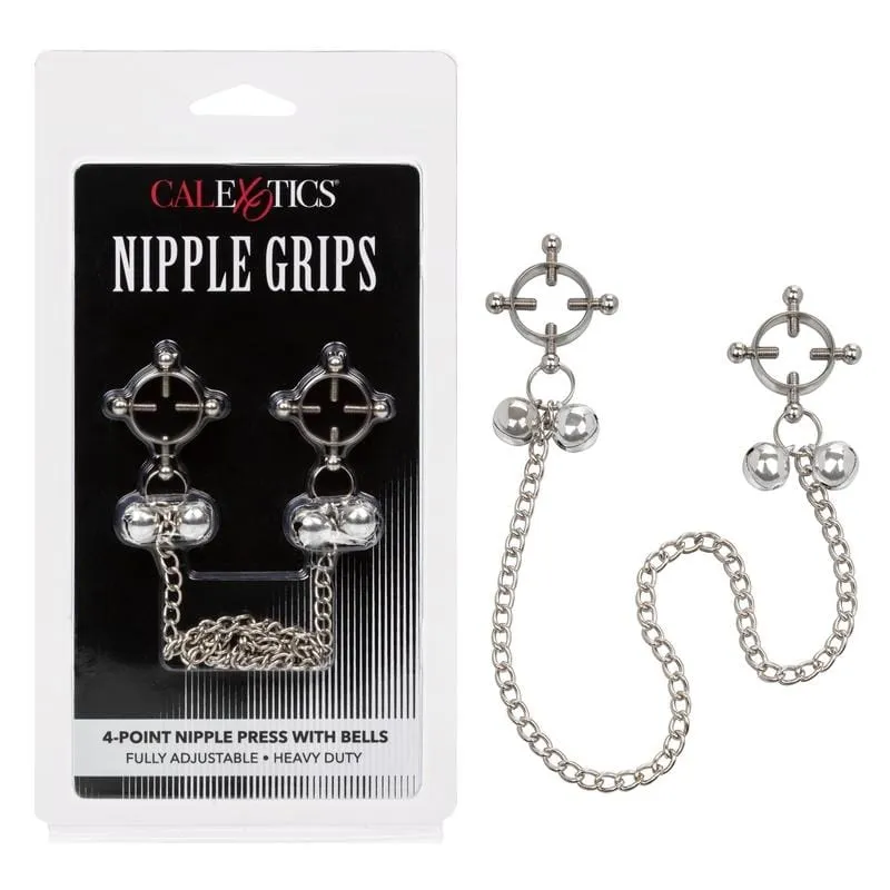 Calexotics Nipple Grips 4-Point Nipple Press with Bells