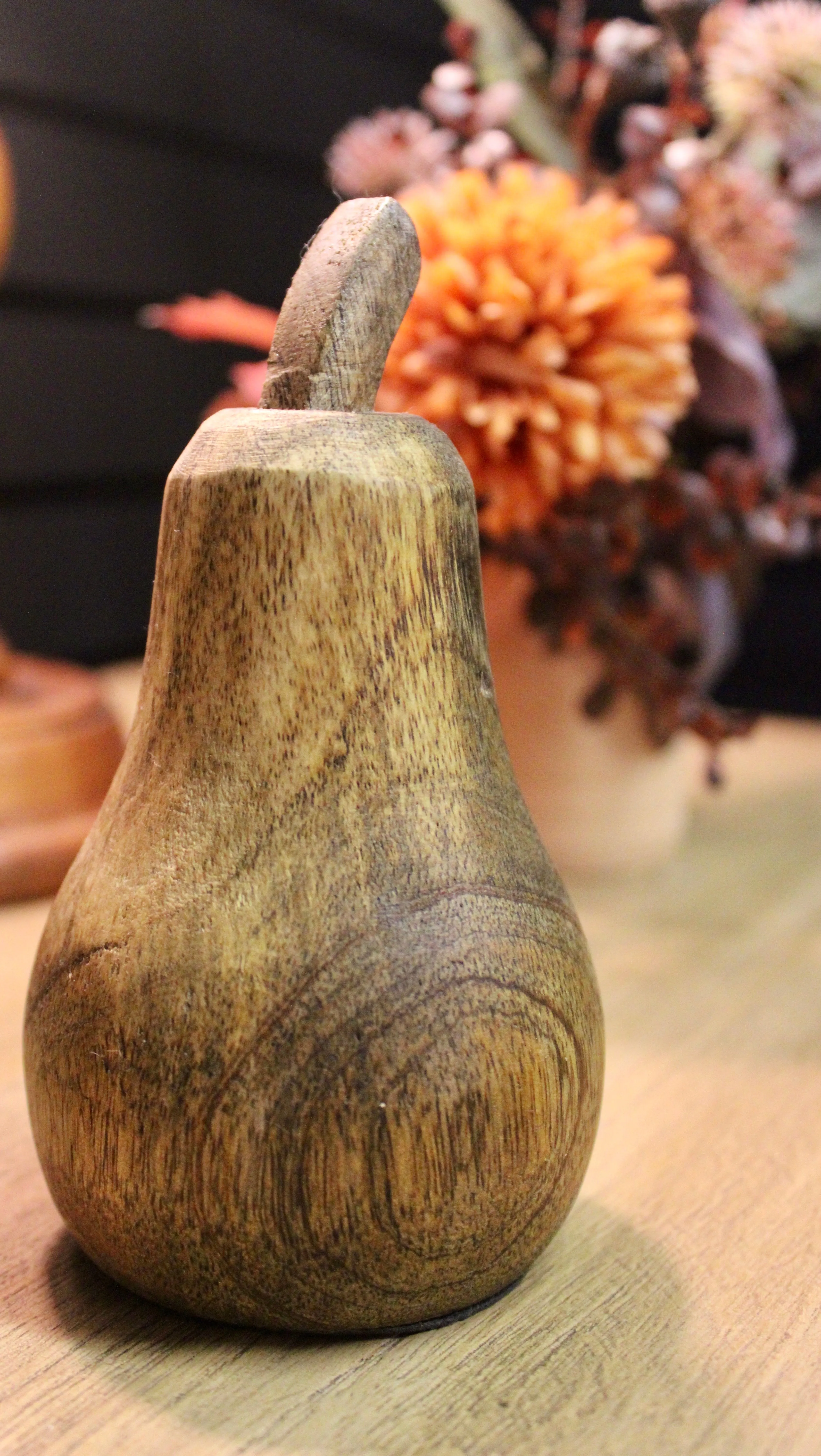 Carved Natural Mango Wood Pear