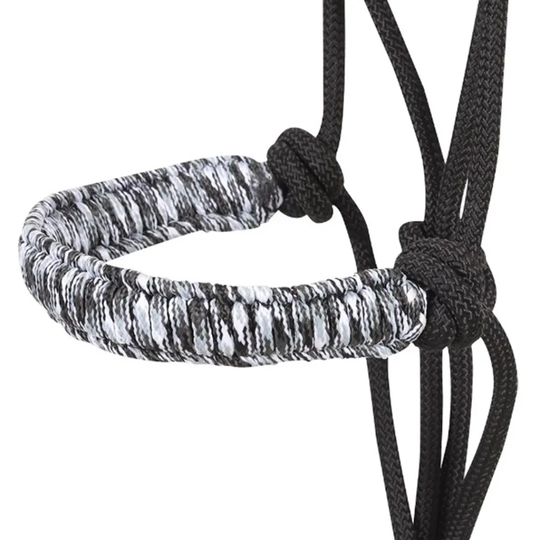 Cashel Braided Rope Nose Halter with Lead Rope- Black Camo