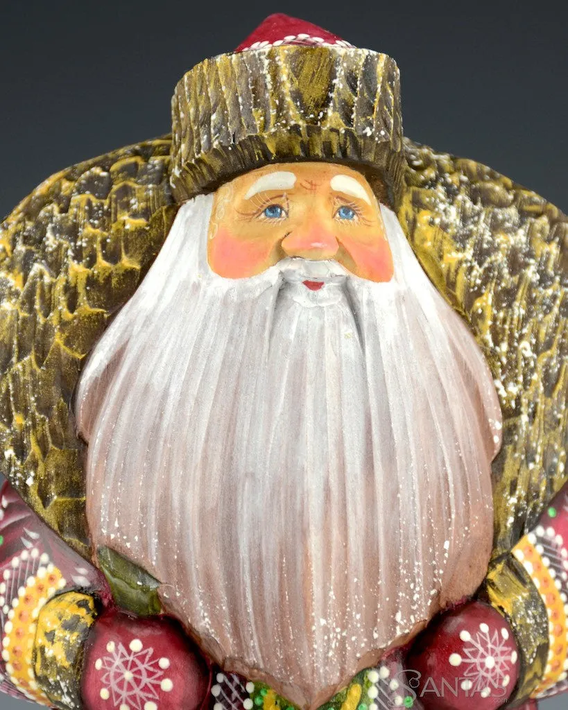 Cozy Burgundy Decorative Russian Santa