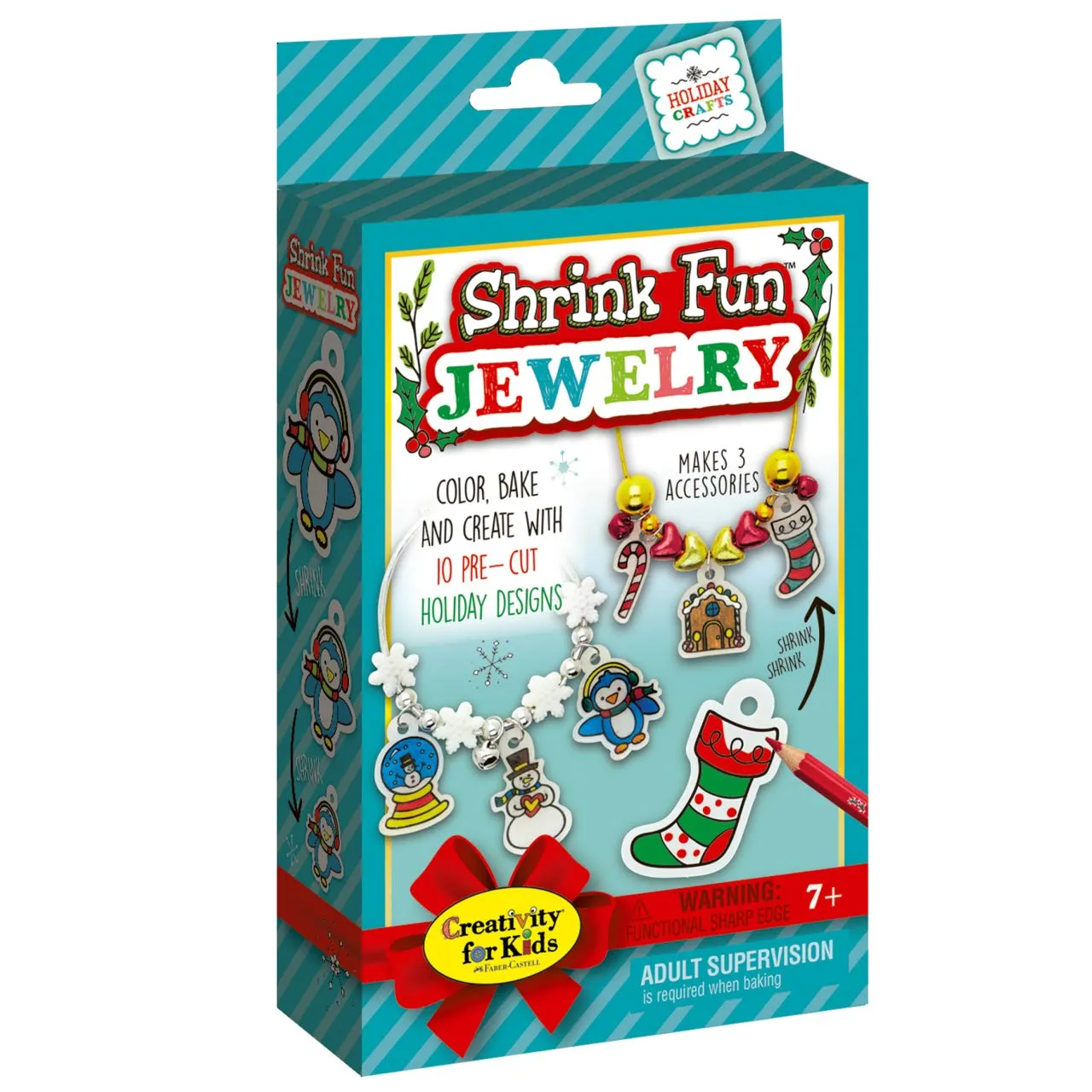 Creativity for Kids Holiday Shrink Fun Jewelry mini kit