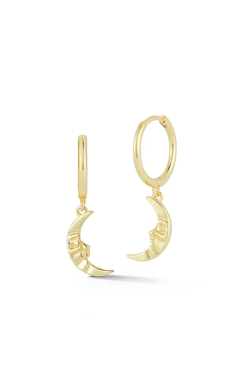 Crescent Moon Huggie Earring