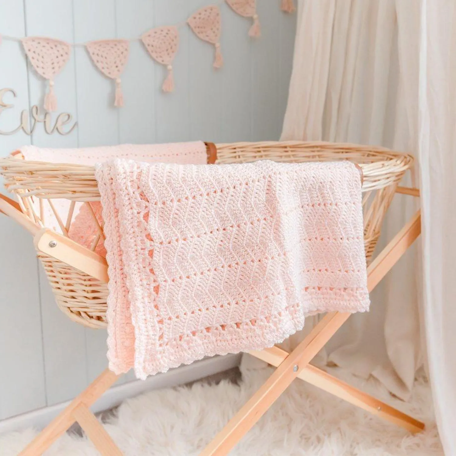 Crochet Baby Blanket Peach