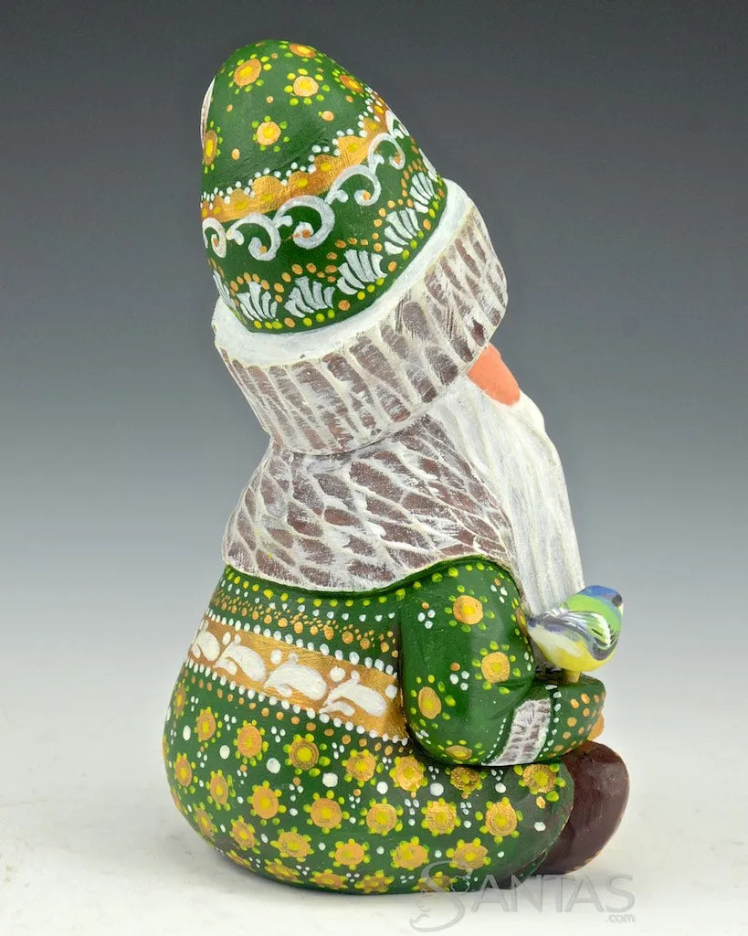 Decorative Green Sitting Russian Santa