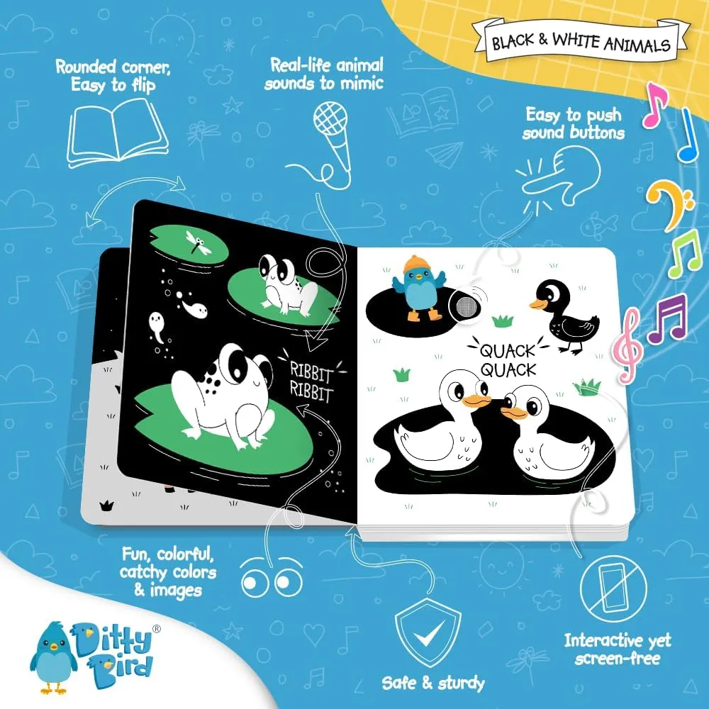 Ditty Bird Book - Black & White Animals