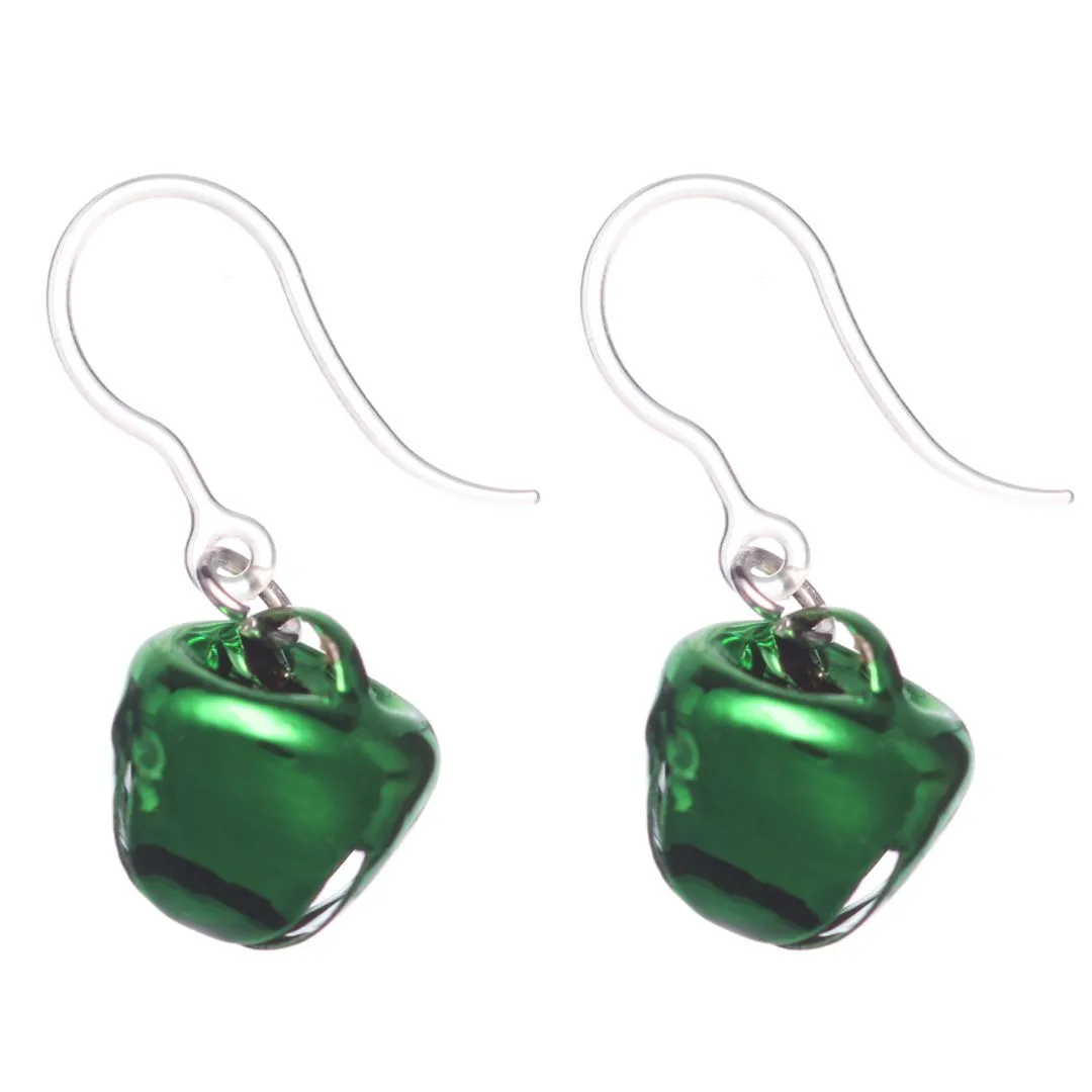 Festive Jingle Bell Dangles Hypoallergenic Earrings for Sensitive Ears Made with Plastic Posts