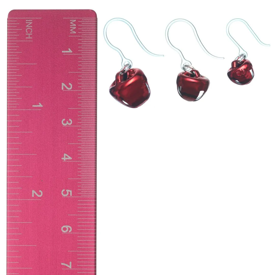 Festive Jingle Bell Dangles Hypoallergenic Earrings for Sensitive Ears Made with Plastic Posts