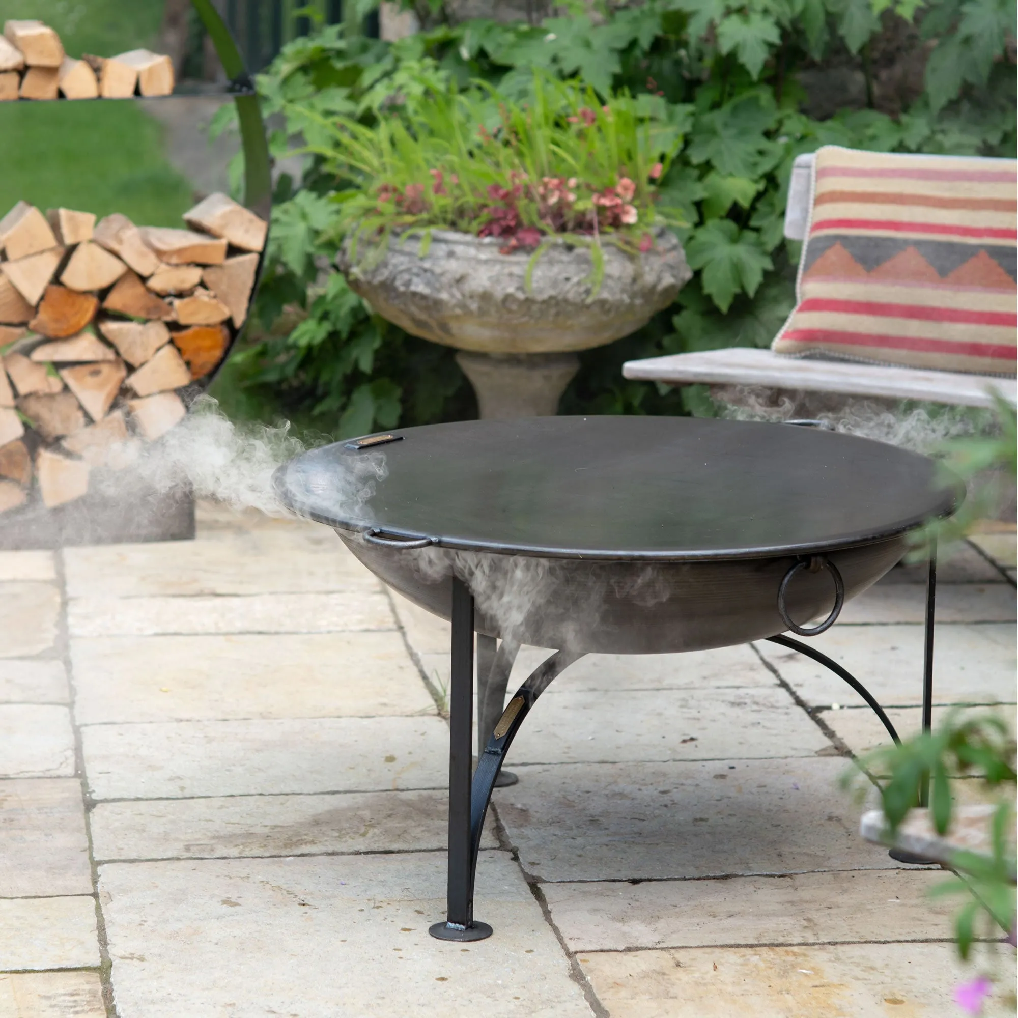 Firepits UK Plain Jane Fire Pit with Swing Arm BBQ Rack