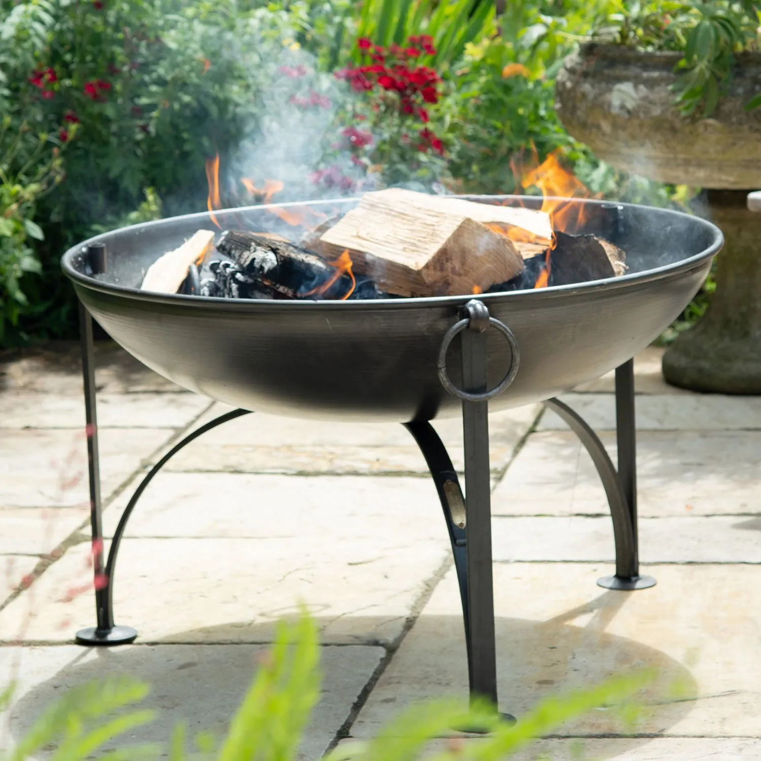 Firepits UK Plain Jane Fire Pit with Swing Arm BBQ Rack