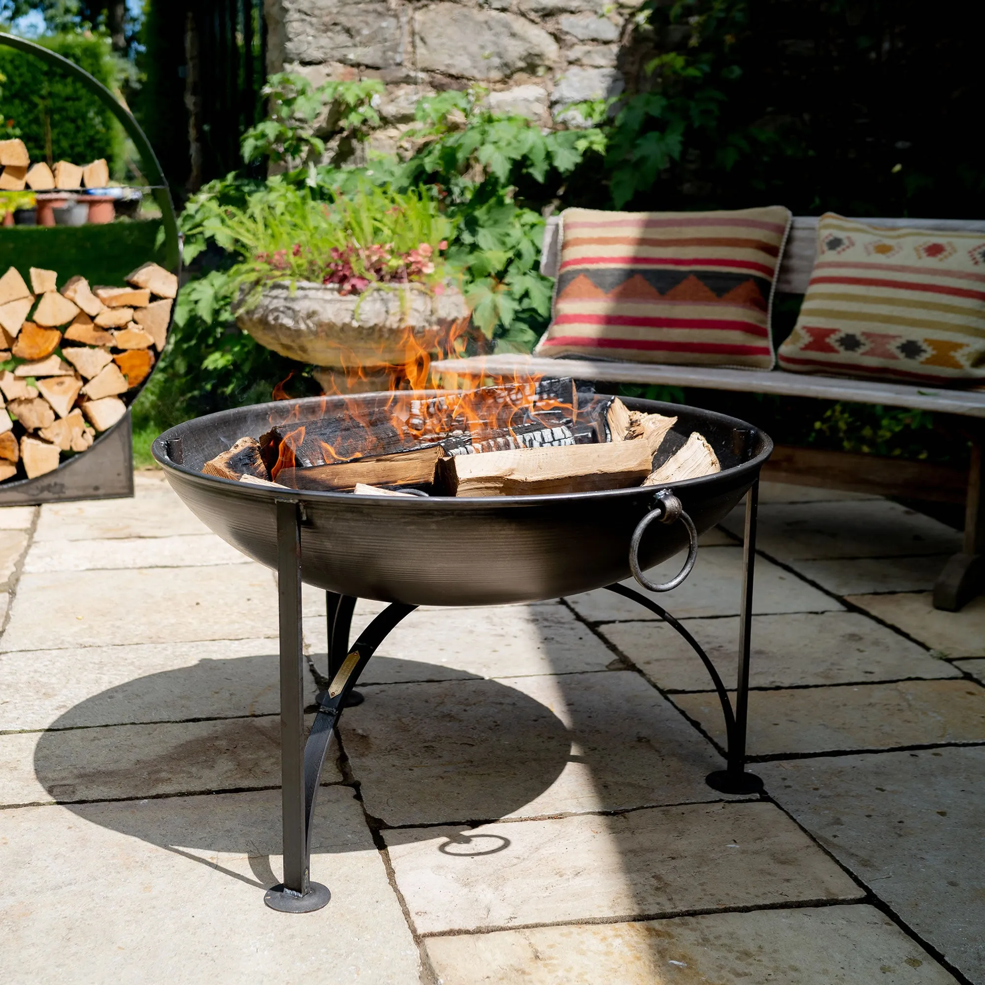 Firepits UK Plain Jane Fire Pit with Swing Arm BBQ Rack