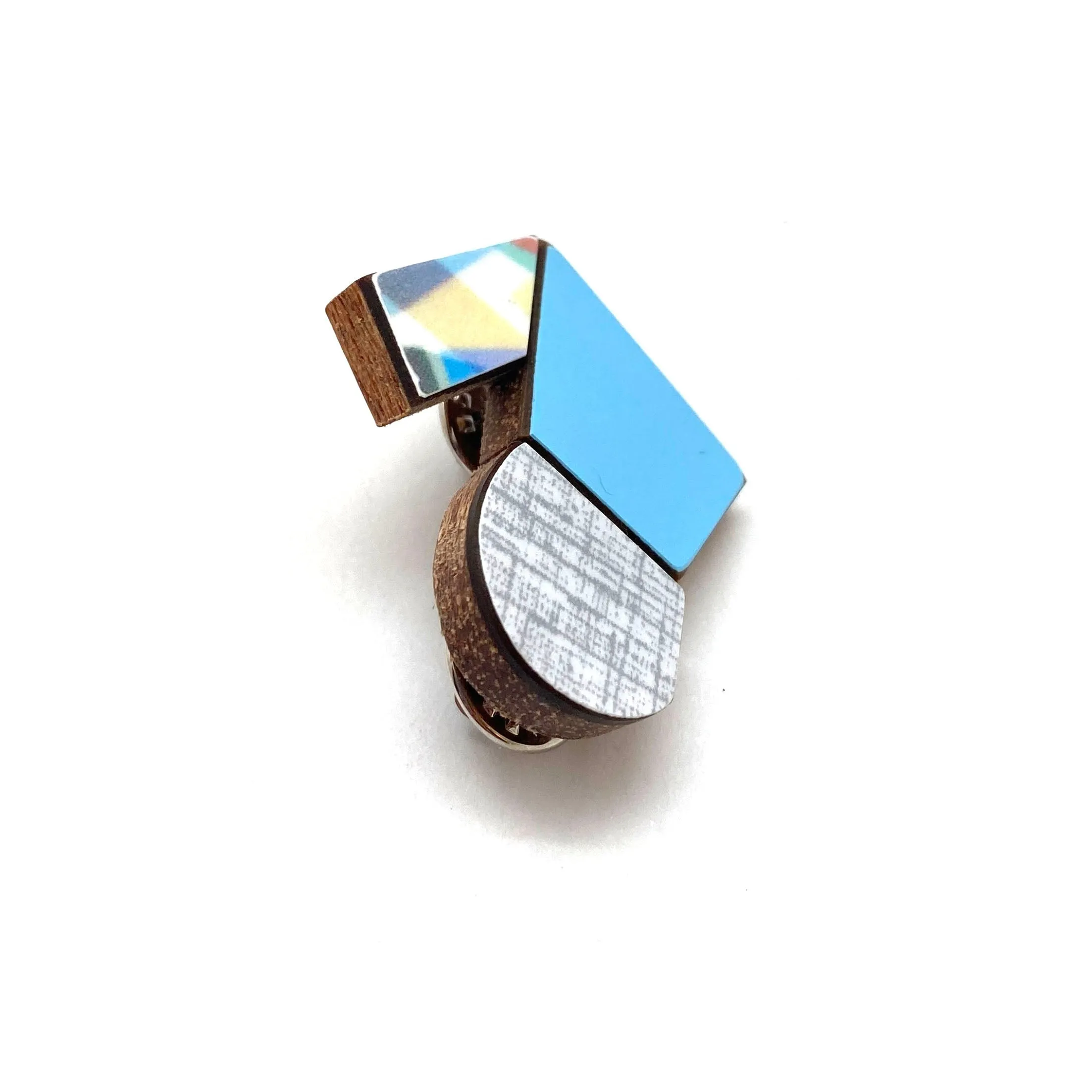 Geometric Pin - Blue and Multicolor Pattern