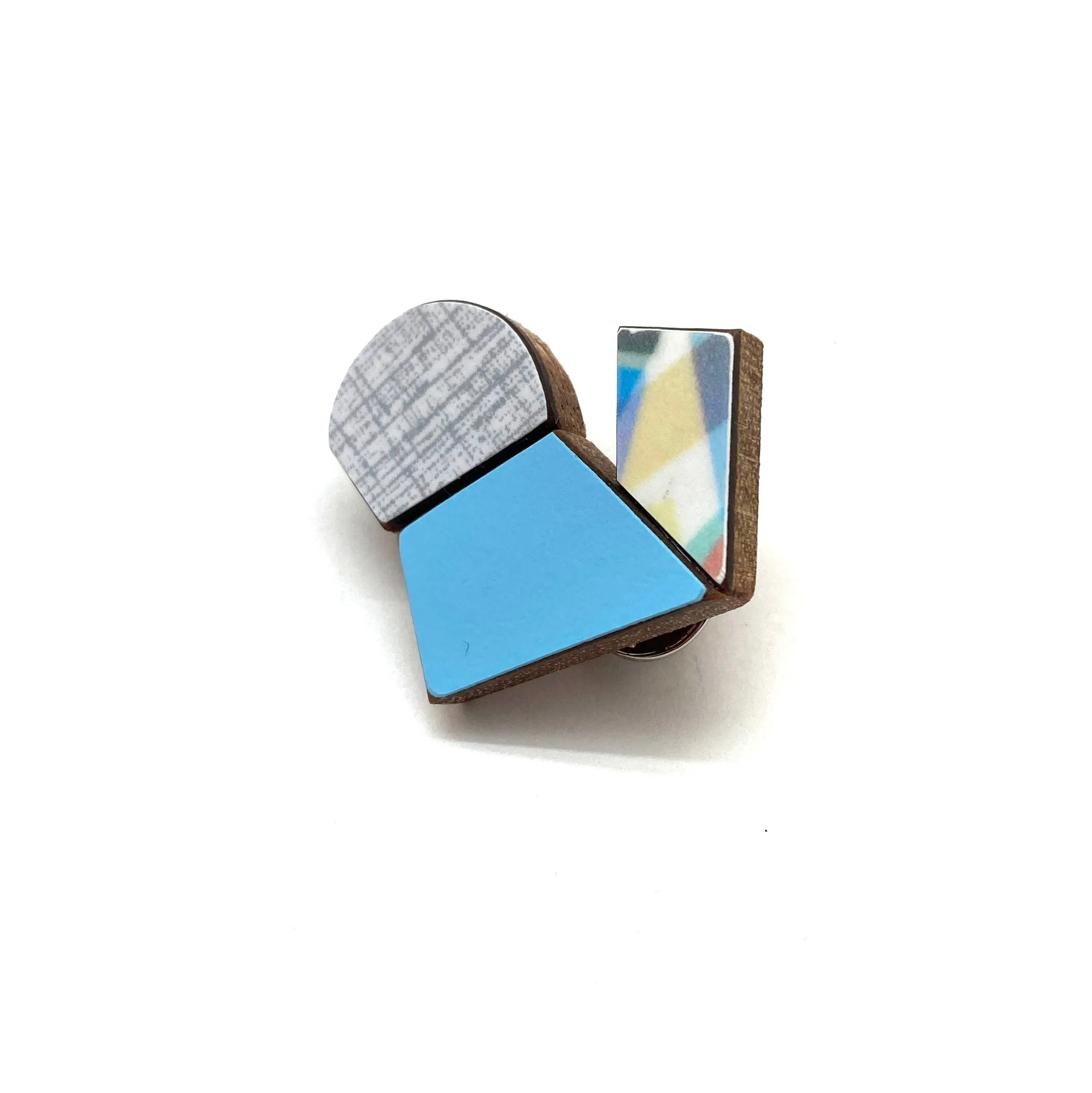 Geometric Pin - Blue and Multicolor Pattern