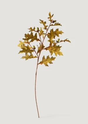 Green Yellow Faux Fall Oak and Acorn Branch - 28"