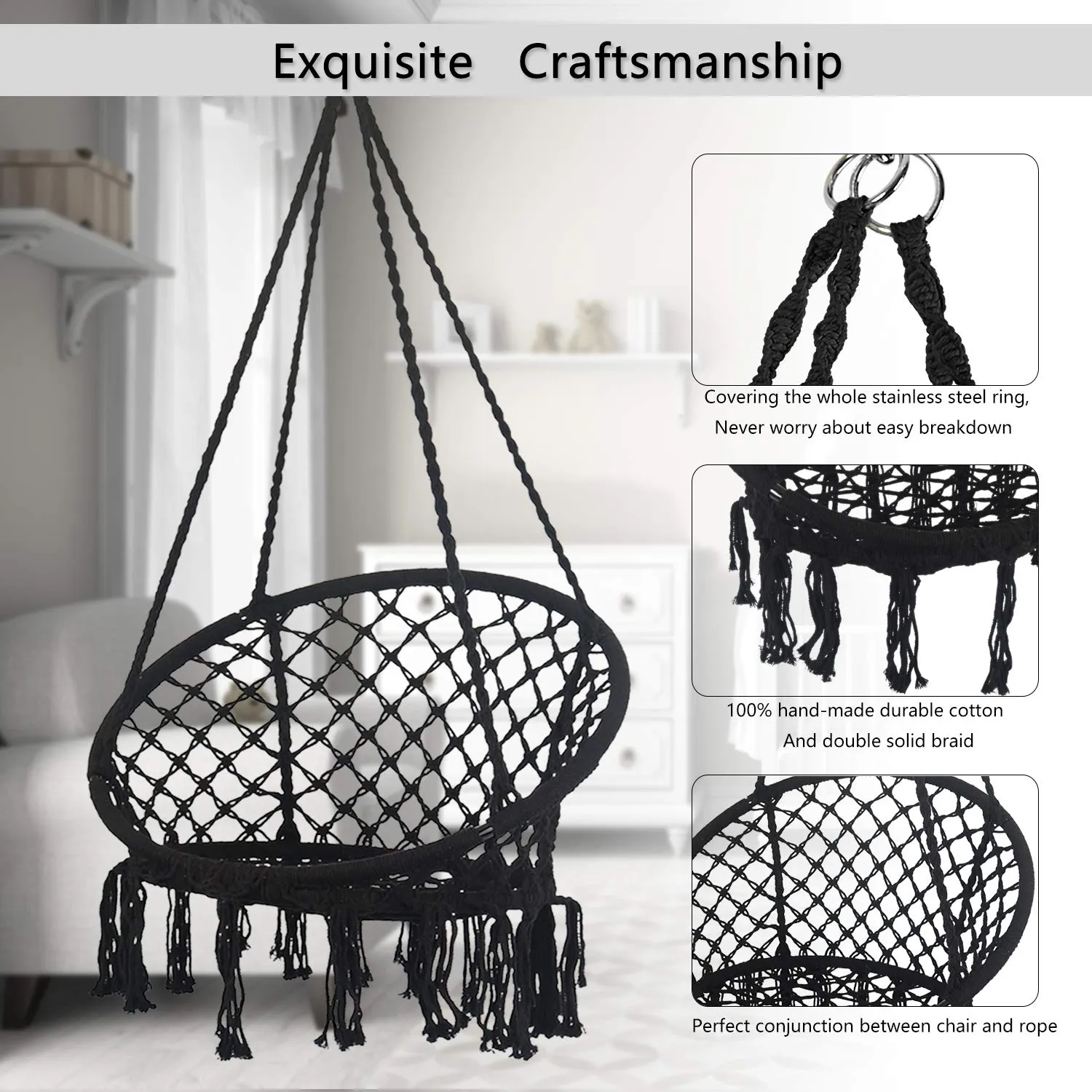 Hammock Chair Macrame Swing - Bathonly