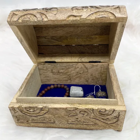 Hand Carved Tree of Life Design Wooden Box