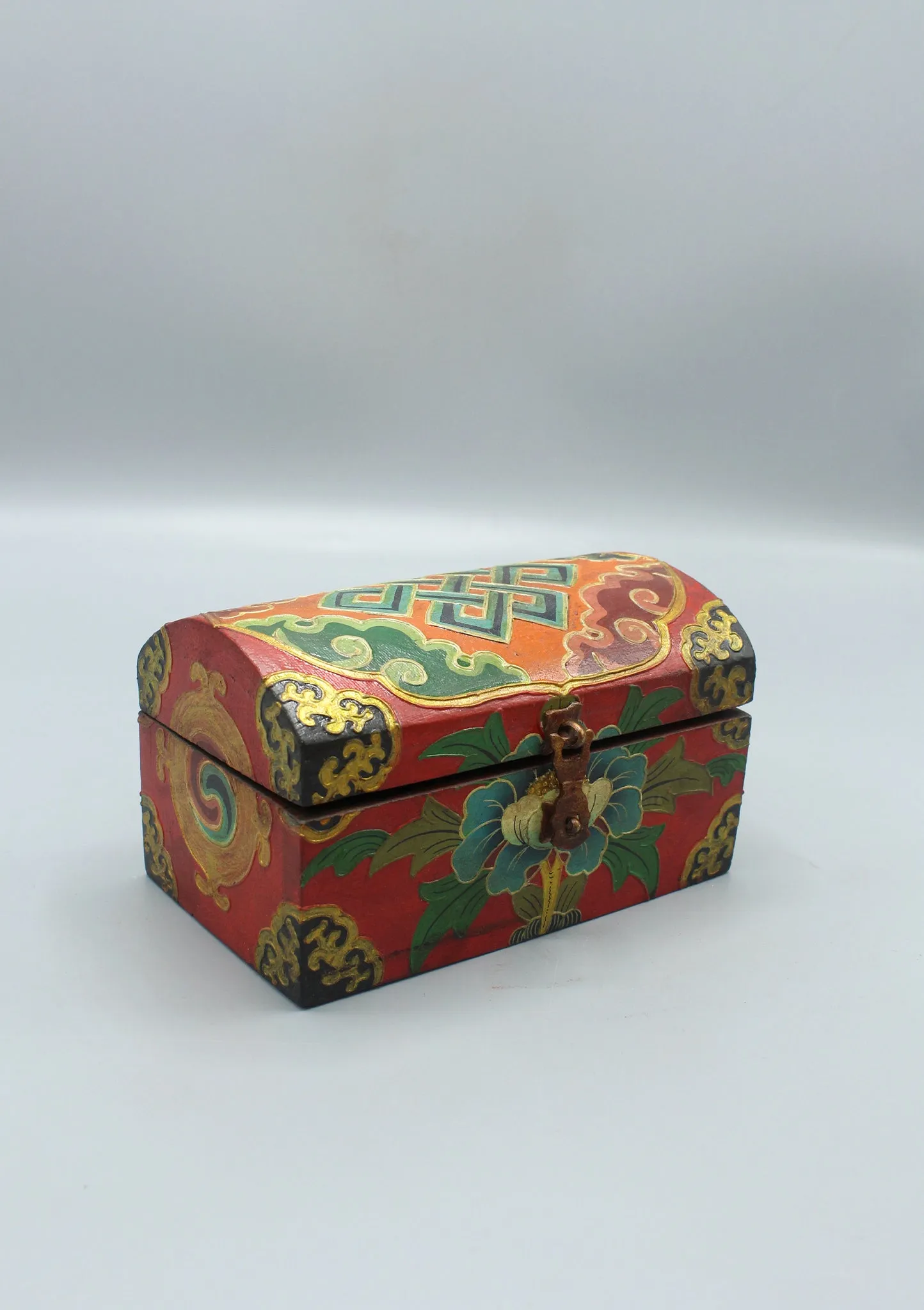 Handcrafted Painted Endless Knot Tibetan Decorative Treasure Box