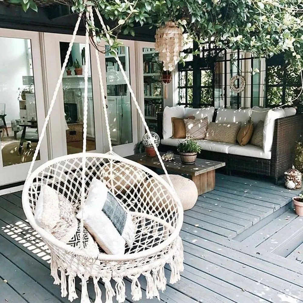 Hanging Macrame Hammock Swing Chair - CCTRO