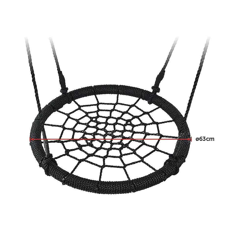 Heavy-Duty Kids Rope Swing, 65cm Spider Web Design