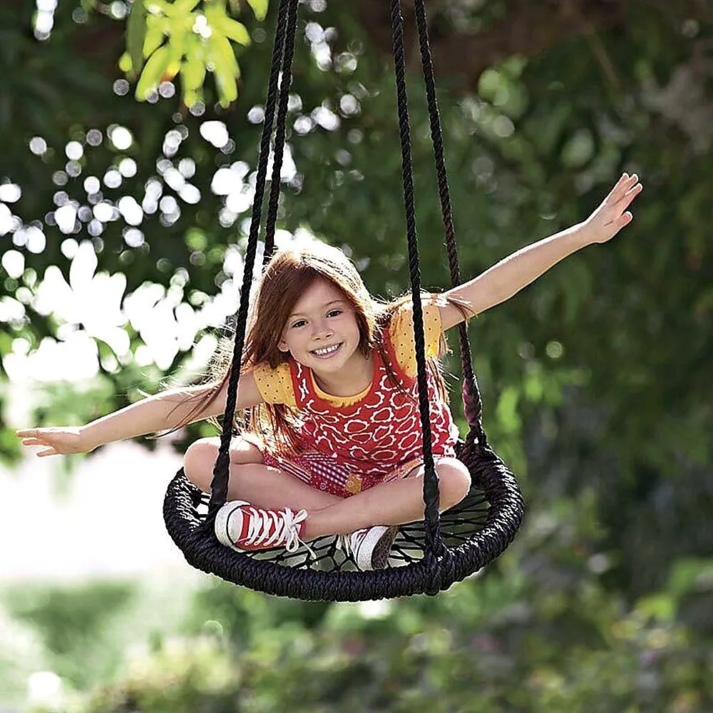 Heavy-Duty Kids Rope Swing, 65cm Spider Web Design