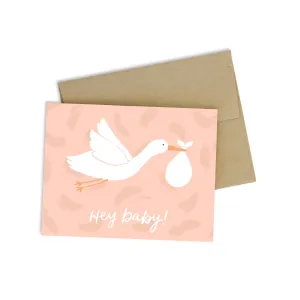 Hey Baby Stork Greeting Card Elyse Breanne Design