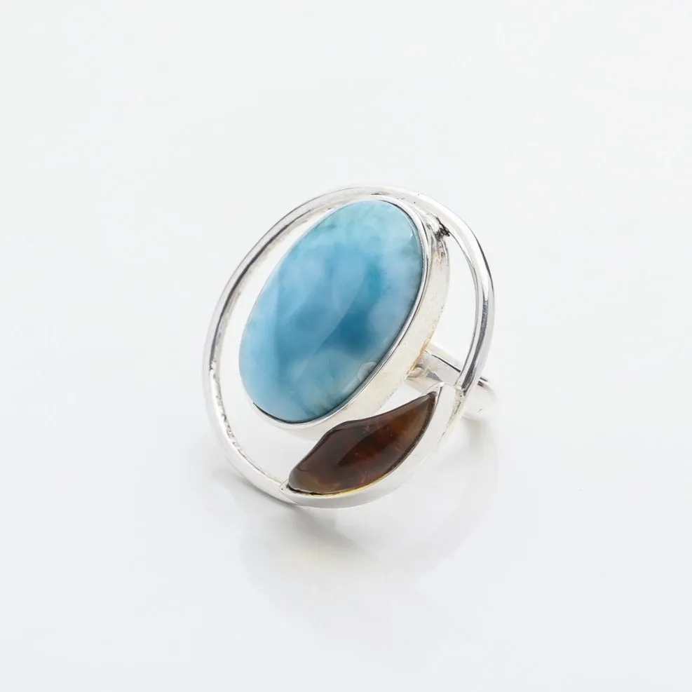 Larimar Amber Ring Islea