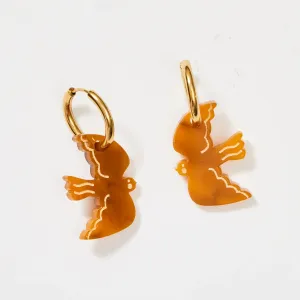 Martha Jean Mini Bird Earrings - Tan