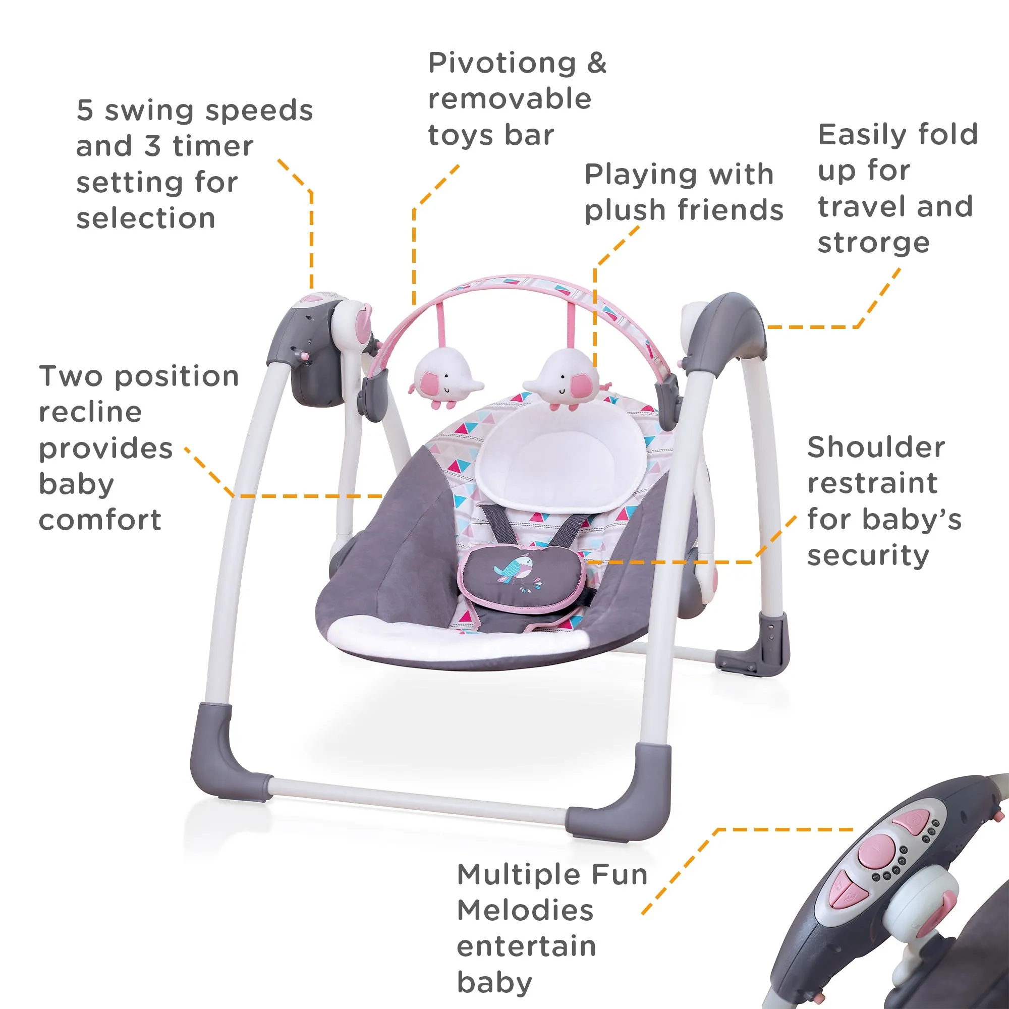 Mastela Deluxe Portable Swing - Dirtressed Box