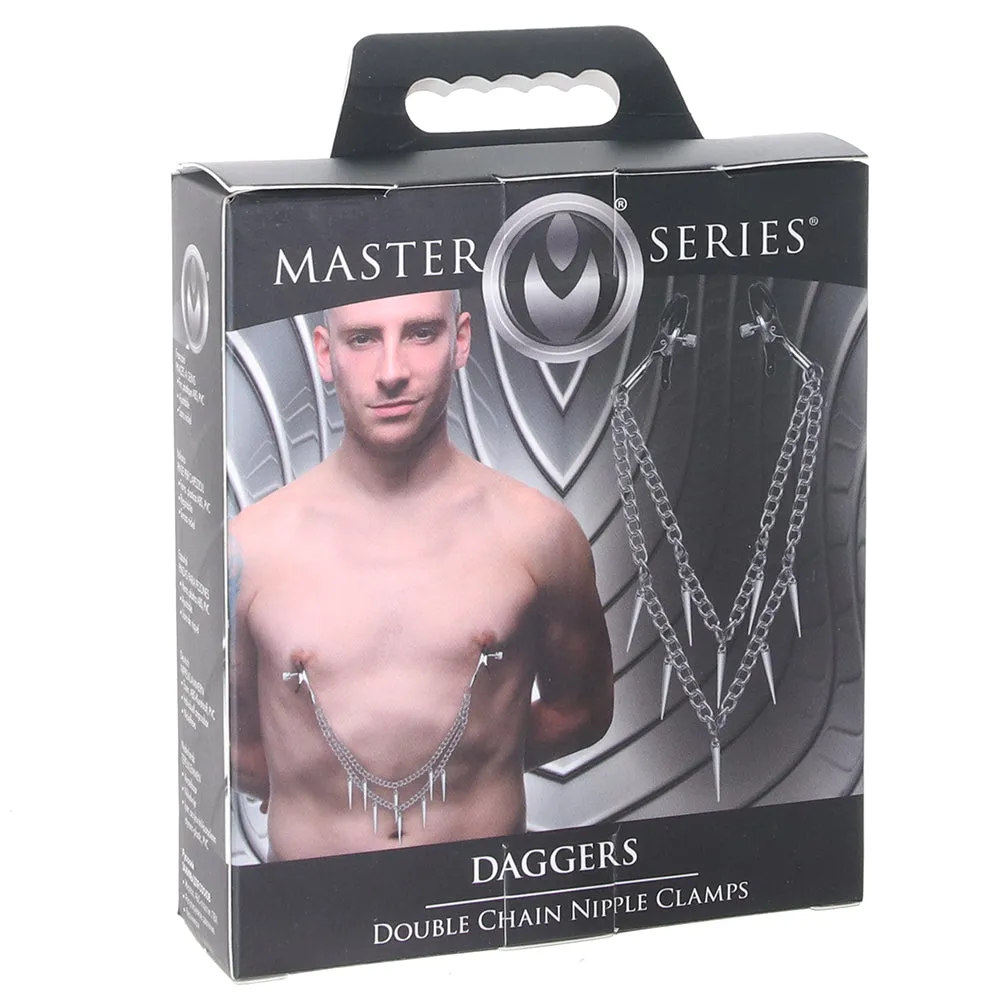 Master Series Daggers Double Chain Nipple Clamps