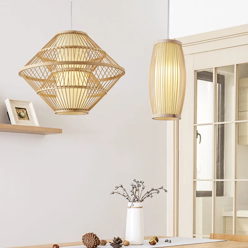 Modern Japanese Bamboo Lantern Chandelier SALE