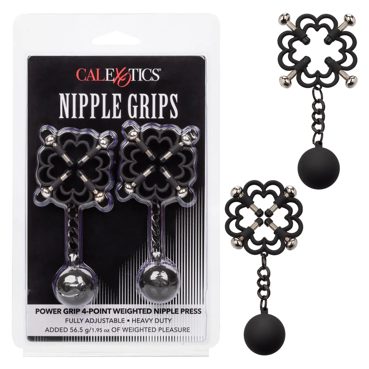 Nipple Grips Power Grip 4 Point Weighted Nipple Press - Black