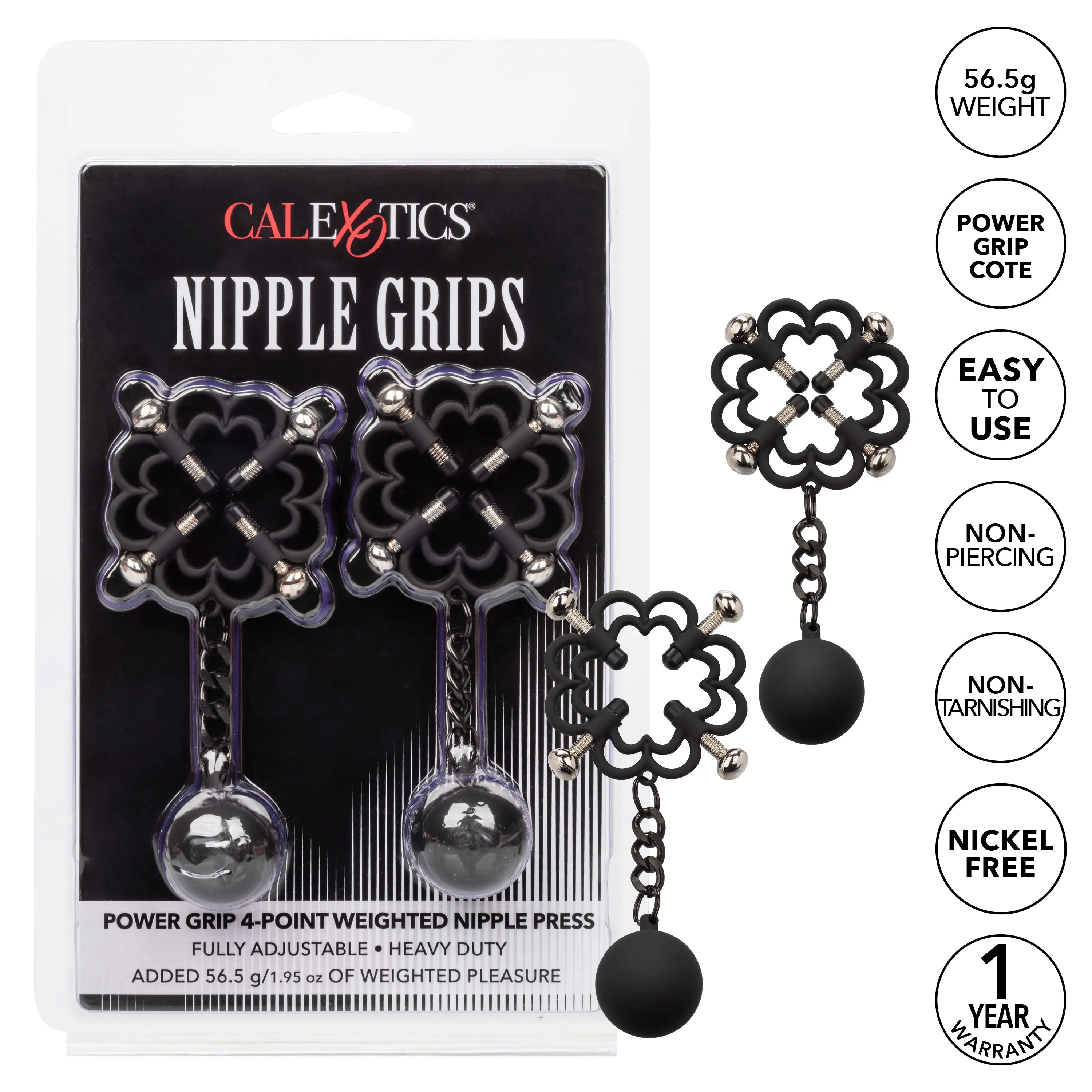 Nipple Grips Power Grip 4-Point Weighted Nipple  Press