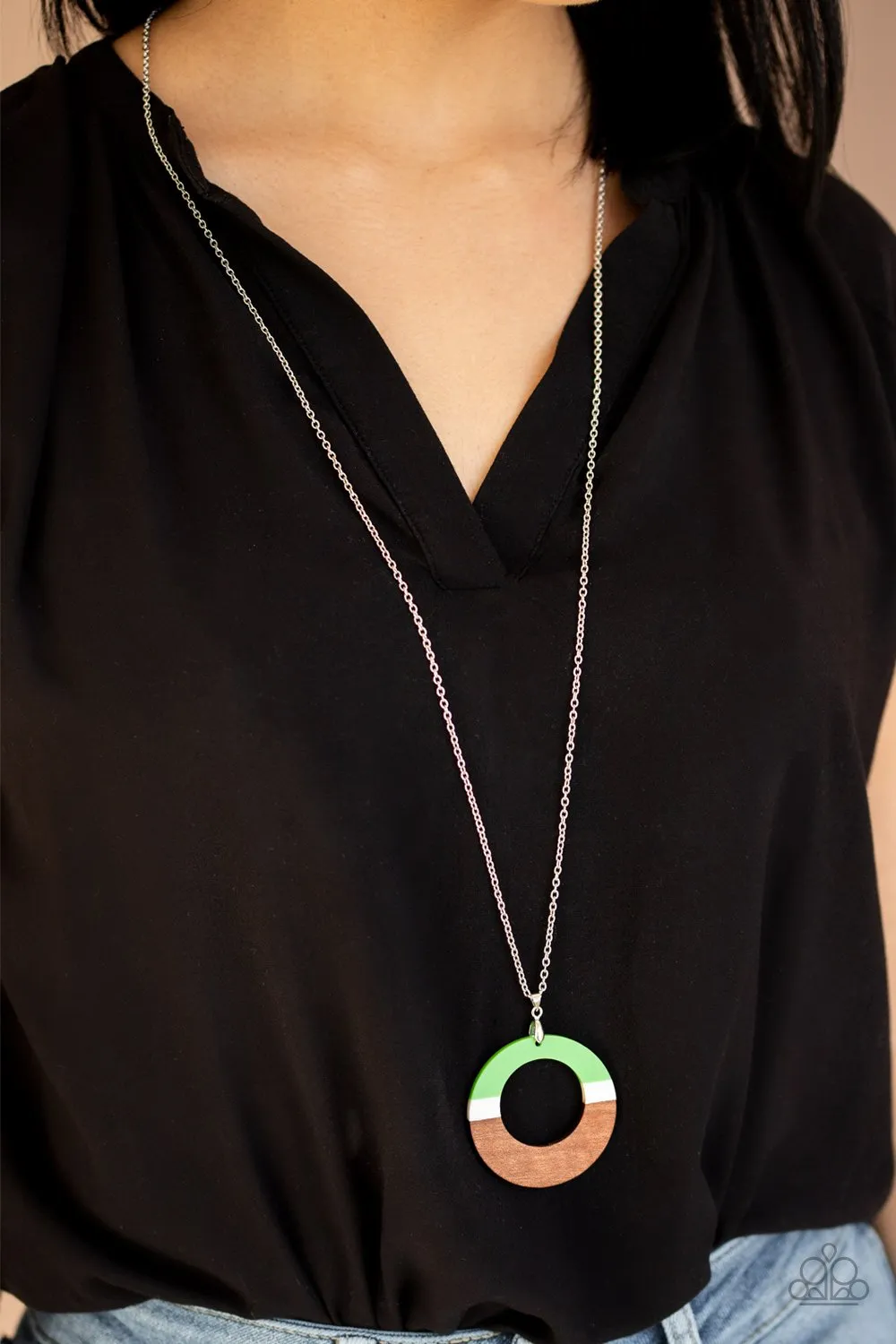 Paparazzi Sail Into The Sunset - Green Necklace