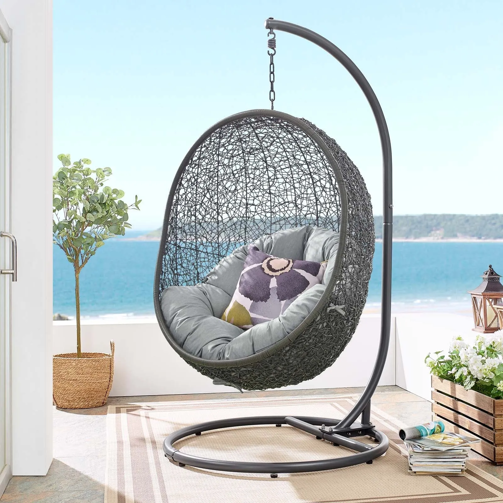 Porch Outdoor Patio Swing Chair With Stand